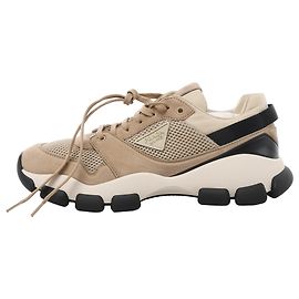 PRADA Sneaker aus Mesh x Wildleder in Beige, Größe EU 40