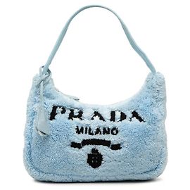 Bolso de un solo hombro Re-Edition 2000 en tejido rizo con placa de logo Triangle Prada