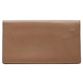Hermès Hermes Citizen Twill langes Portemonnaie aus braunem Swift-Leder