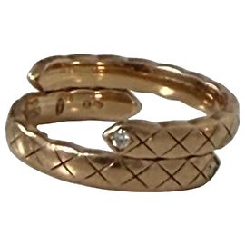 Anello Chanel Coco Crush in oro beige e diamanti