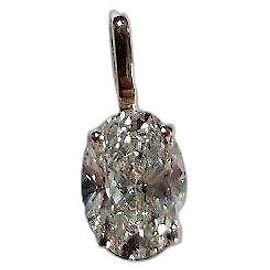 Autre Marque Diamantanhänger Ovalschliff Halskette aus Gold