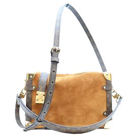 Bolso de hombro Louis Vuitton Monogram Suede Calf Leather Side Trunk MM