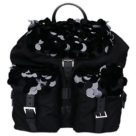 Mochila Prada de nailon negro con lentejuelas