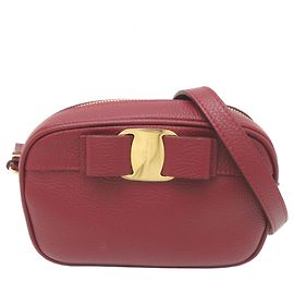 Borsa a tracolla in pelle rossa da donna Salvatore Ferragamo