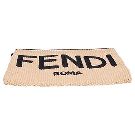 Clutch Fendi in rafia x pelle con logo