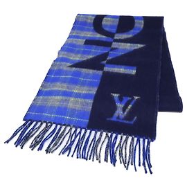 Sciarpa Stole Louis Vuitton in lana e cashmere blu