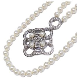 Chanel B16B Strass Coco Mark Camélia Doppelperlenkette