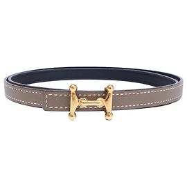 Hermès Cintura Hermes Y-stamp Mole H Mini Buckle Black Etoupe