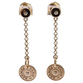 Hermès Hermes Pink Gold Diamond Gambard Swing Drop Earrings