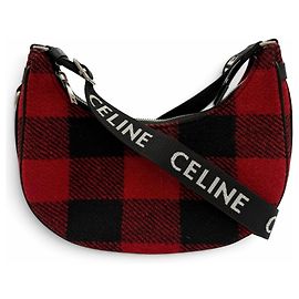 Céline CELINE 19696 Medium Ava Check Shoulder Bag