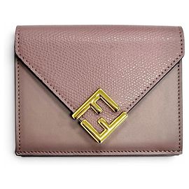 Fendi Purple Leather Tri-fold Wallet