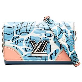 Louis Vuitton Blue Epi Aqua Twist Wallet on Chain