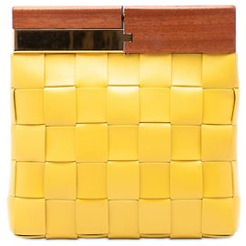 Bottega Veneta The Snap Clutch in nappa gialla Maxi Intrecciato