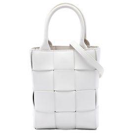 Bottega Veneta Tote Mini Maxi Intrecciato Nappa North South Cassette Bianca