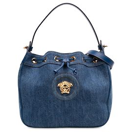 Bolso bucket La Medusa de denim azul Versace