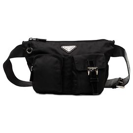 Bolsa de cintura Prada em Tessuto preto com múltiplos bolsos