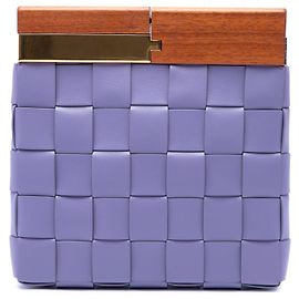 Bottega Veneta The Snap Clutch Maxi Intrecciato in lambskin viola