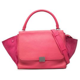 Céline Borsa Trapeze Celine Medium in vitello e camoscio rosa