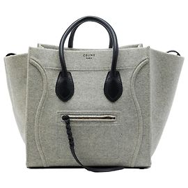 Céline Celine Gray Medium Felt Phantom Luggage Tote