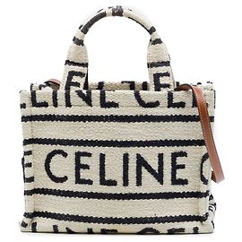 Céline Celine Beige Small Canvas Cabas Thais Satchel