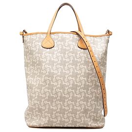 Céline Celine Tote Convertible Horse Carriage in Tela Rivestita Grigia