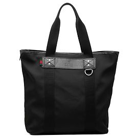 Tote Gucci in nylon nero con banda Web