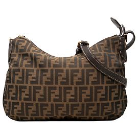Borsa a tracolla Fendi Brown Zucca Canvas