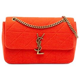 Saint Laurent Orange Medium Jersey Wool Patchwork Jamie Crossbody