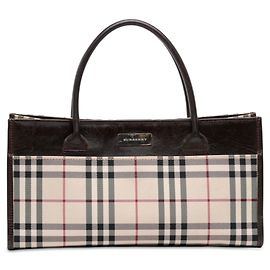 Burberry Beige House Check Canvas Handtasche