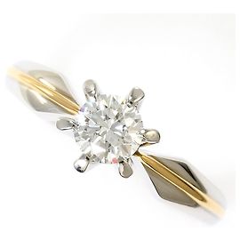 Autre Marque Ehering aus 18K Gelbgold und Platin mit Diamant