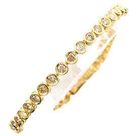 Autre Marque Bracciale con charm in oro giallo 18K e diamanti