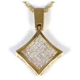 Autre Marque 18K Gelbgold-Halskette mit Diamant