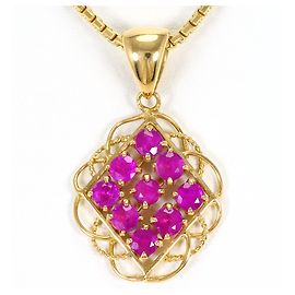 Autre Marque Collana in oro giallo 18K con rubino