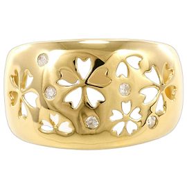 Autre Marque Ehering aus 18K Gelbgold mit Diamanten
