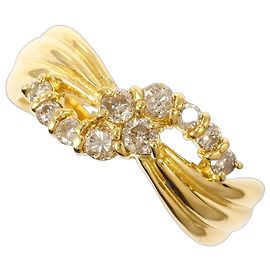 Autre Marque Anello a fascia in oro giallo 18K con diamante