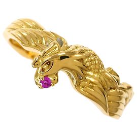 Autre Marque Anillo alianza de oro amarillo de 18K y rubí