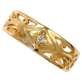 Autre Marque Bandring aus 18K Gelbgold mit Diamant
