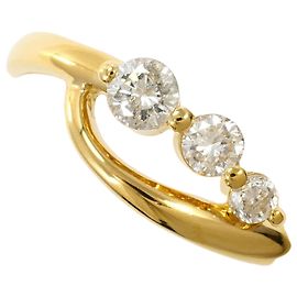 Autre Marque Anello a fascia in oro giallo 18K con diamante