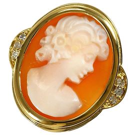 Autre Marque Ehering aus 18K Gelbgold mit Diamant