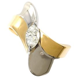 Autre Marque Anillo alianza de platino PT900 y oro amarillo 18K
