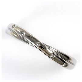 Autre Marque Platin-Bandring mit Diamant