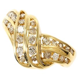 Autre Marque Ringband aus 18K Gelbgold mit Diamant