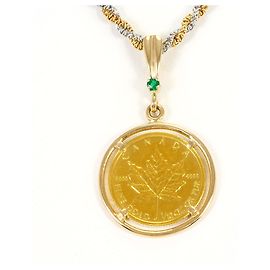 Autre Marque Collana in oro giallo con smeraldo
