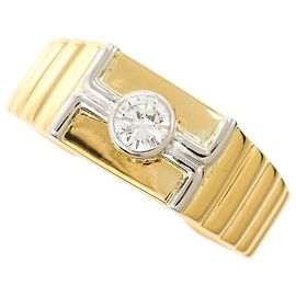 Autre Marque Ehering aus Platin und Gelbgold mit Diamant