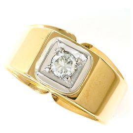 Autre Marque Anello fede in platino e oro giallo con diamante
