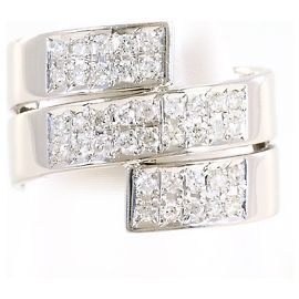Autre Marque Platin 900 Bandring mit Diamant