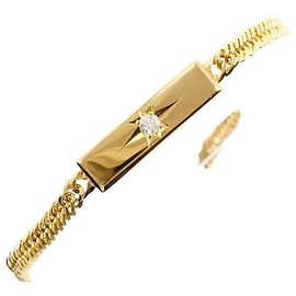 Autre Marque Bracciale con charm in oro giallo 18K e diamante