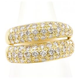 Autre Marque 18K Yellow Gold Band Ring with Diamond