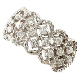 Autre Marque Anello fede in platino e diamanti