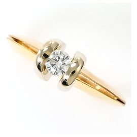 Autre Marque Goldbandring aus 18K Gold mit Diamant
